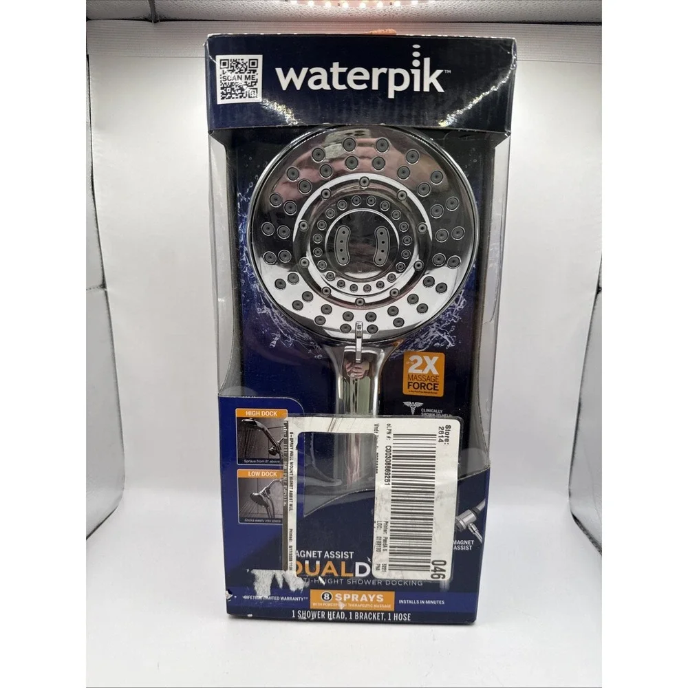 Waterpik Magnet Assist DualDock 8-Spray Handheld Shower Head - New In Box (NIB)